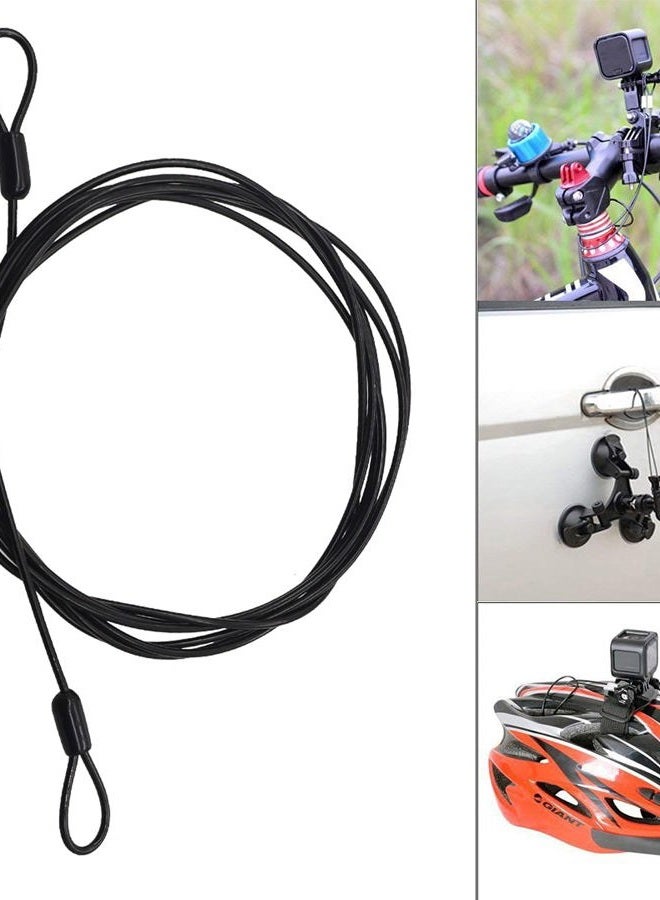 GOMRQING 100CM/3.3ft 3mm Outdoor Travel Security Cable Lock,Braided Steel Coated Safety Cable Luggage Lock,Safety Cable Wire Rope Double Loop Lightweight (2 Pack) - Image 4