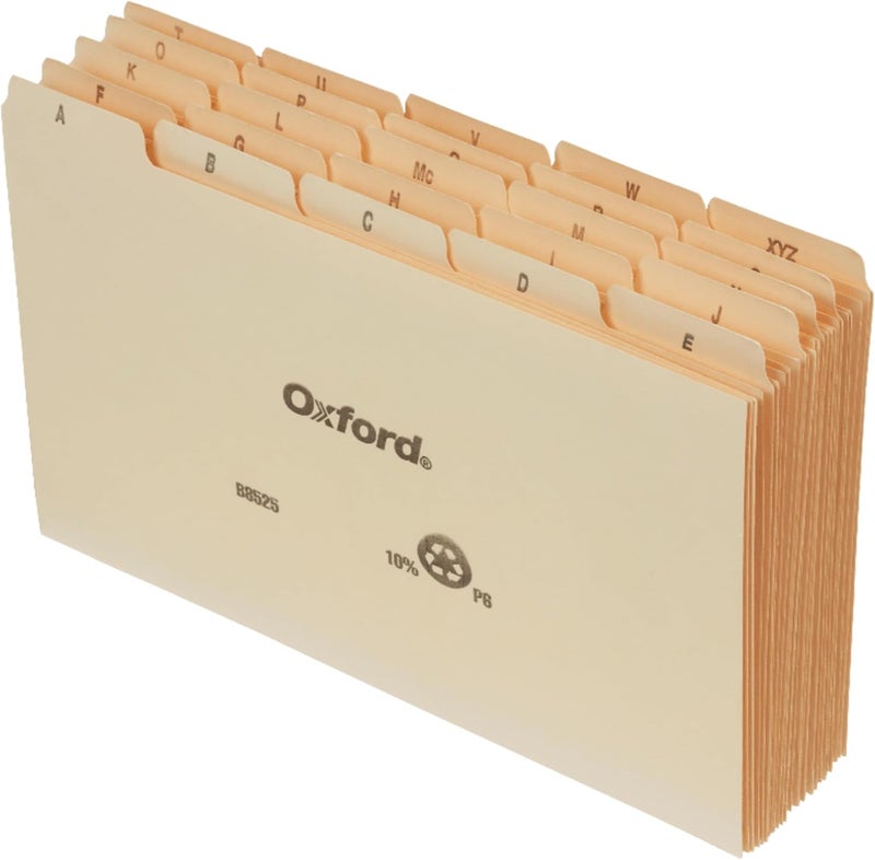 Oxford A-Z Card Guides, 5" x 8", 1/5-Cut Tabs, Manila, 25/Set (B8525) (Pack of 10) - Image 1