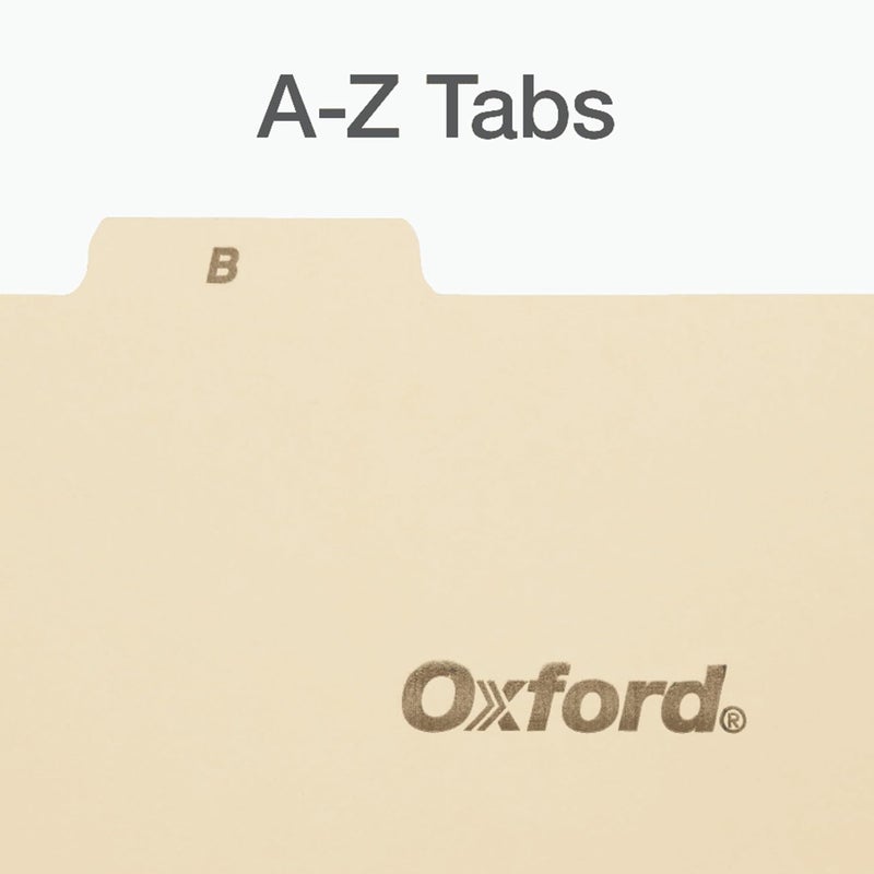 Oxford A-Z Card Guides, 5" x 8", 1/5-Cut Tabs, Manila, 25/Set (B8525) (Pack of 10) - Image 3