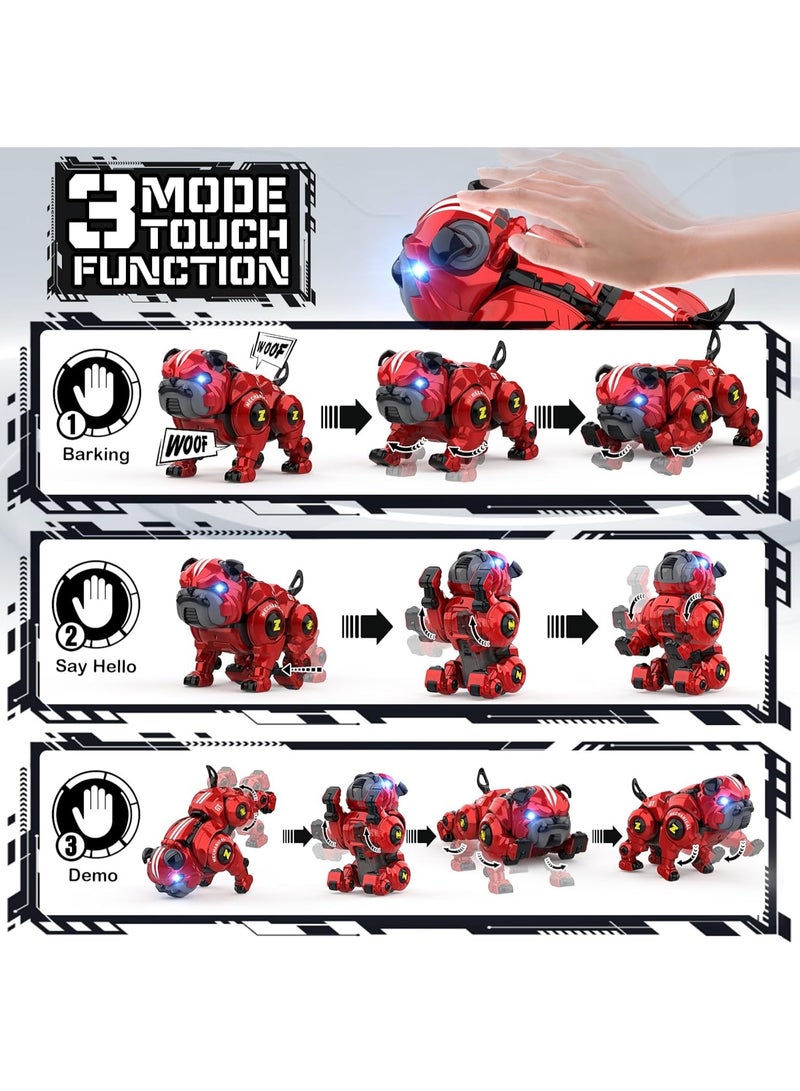 Robot Dog Toys for Boys, Remote Control Robot Toy, Rechargeable Programing Stunt Robo Dog with Sing, Dance and Touch Function, Robot Dog for Kids Toys Gifts for Toddlers 3 4 5 6 7 8 9 10+, Red - Image 4