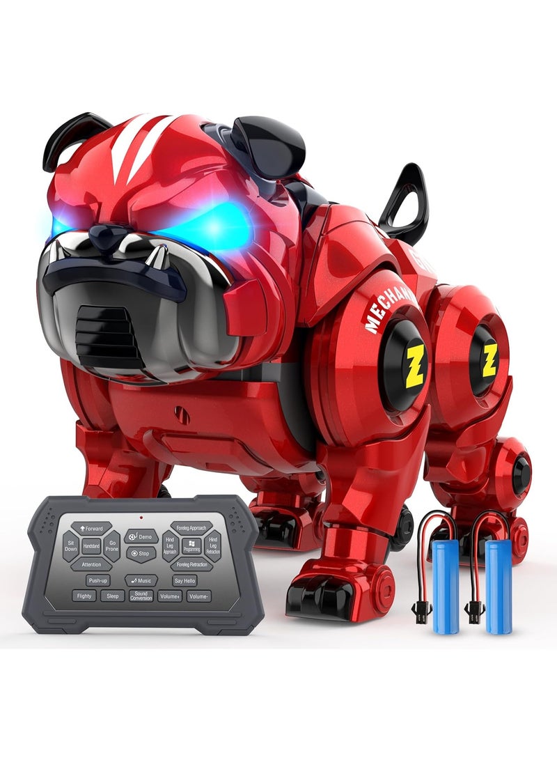 Robot Dog Toys for Boys, Remote Control Robot Toy, Rechargeable Programing Stunt Robo Dog with Sing, Dance and Touch Function, Robot Dog for Kids Toys Gifts for Toddlers 3 4 5 6 7 8 9 10+, Red - Image 1