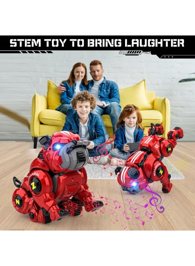 Robot Dog Toys for Boys, Remote Control Robot Toy, Rechargeable Programing Stunt Robo Dog with Sing, Dance and Touch Function, Robot Dog for Kids Toys Gifts for Toddlers 3 4 5 6 7 8 9 10+, Red - Image 2