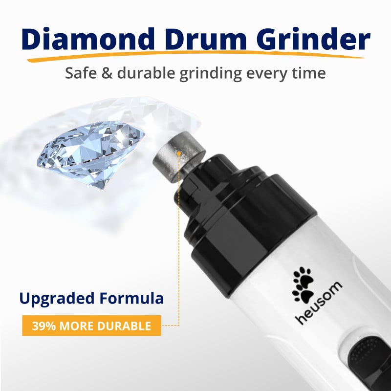 Heusom Replacement Drum Grinders Silent Groom Pro Nail Grinder (3 pcs) | Nail Grinder Diamond Tip Replacement, Spare Grinding Head for Electric Pet Nail Grinder, Dog Claw Smoothing Tips - Image 2