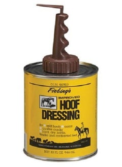 Fiebing's Hoof Oil For Horses With Mineral Oil (32 Oz)  Hoof Dressing With Applicator Brush To Condition Dry, Split Hooves & Corns  Prevents Cracks, Splits & Contracted Feet With Semi Gloss Finish 