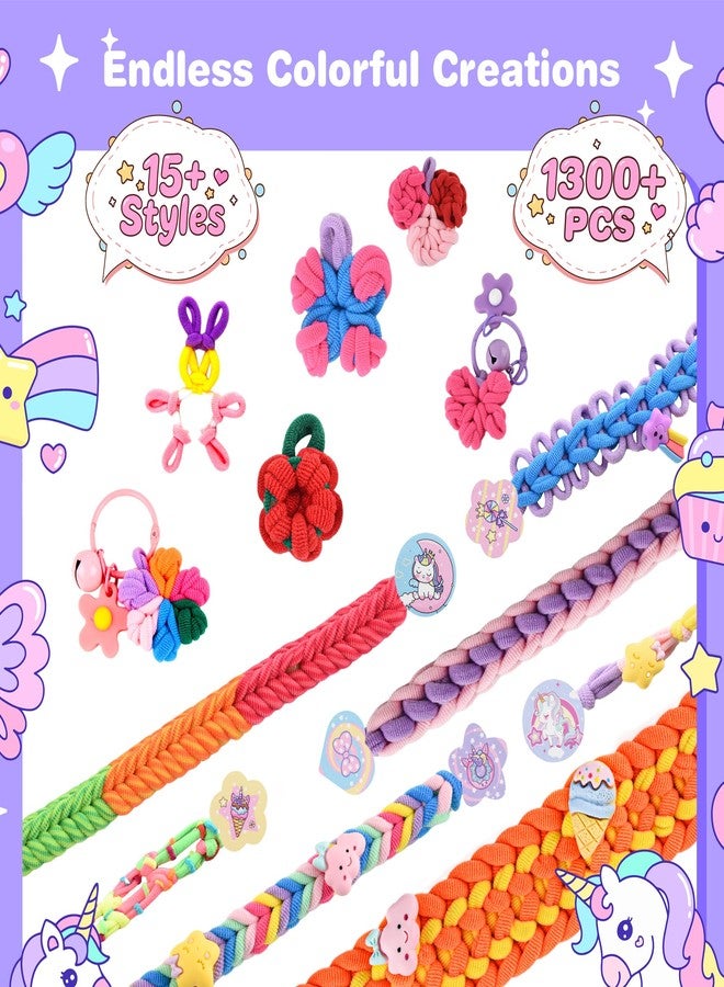 Nicella Bracelet Making Kit Gifts for Girls Ages 8-12, Weaving Loom Kit Toys, 1300+PCS Kids DIY Craft Kits with 2 Weaving Comb, Easter Gifts for Girls 6 7 8 9 10 11 12 Year Old - Image 3