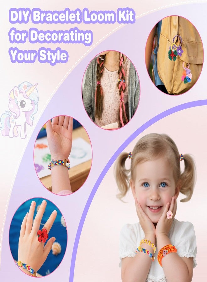 Nicella Bracelet Making Kit Gifts for Girls Ages 8-12, Weaving Loom Kit Toys, 1300+PCS Kids DIY Craft Kits with 2 Weaving Comb, Easter Gifts for Girls 6 7 8 9 10 11 12 Year Old - Image 4