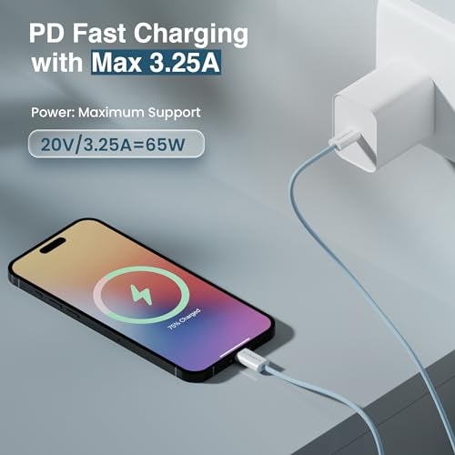 HAMMER Type C to Type C Cable 65W Braided, PD Fast Charging, Data Sync, 1.5 Meter Tangle Free Wire, Compatible with all C-Type Enabled Devices (Blue) - Image 5