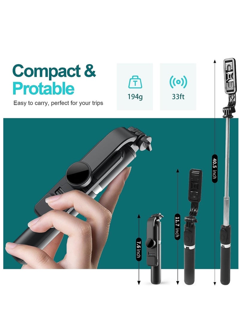 Raxoom Selfie Stick Tripod with Remote, Portable Selfie Fill Light, 40 Inch All-in-one Extendable Cell Phone Tripod Stand, Compatible with Android/iPhone - Image 5