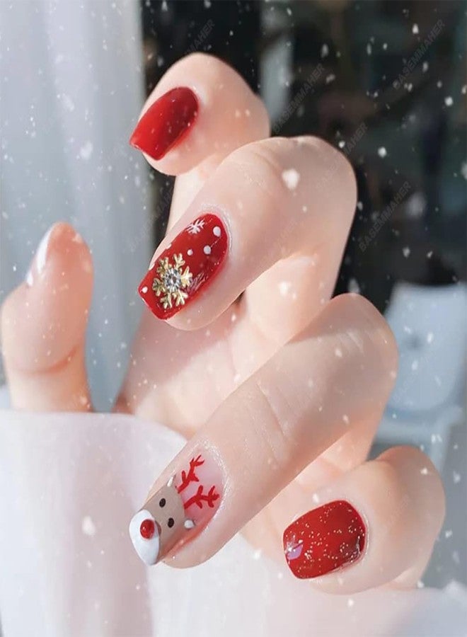 BASEMMAHER 24 Pcs Snowflake Nail Art Charms Glitter Rhinestones 3D Crystals Diamonds Christmas Winter Nail Jewels Metal Alloy Gold Silver Snowflakes Gems Design for Women Nail Art Decoration - Image 4