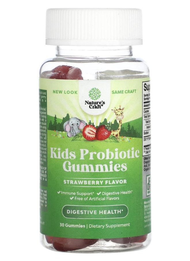 Nature's Craft Kids Probiotic Gummies Strawberry  30 Gummies 