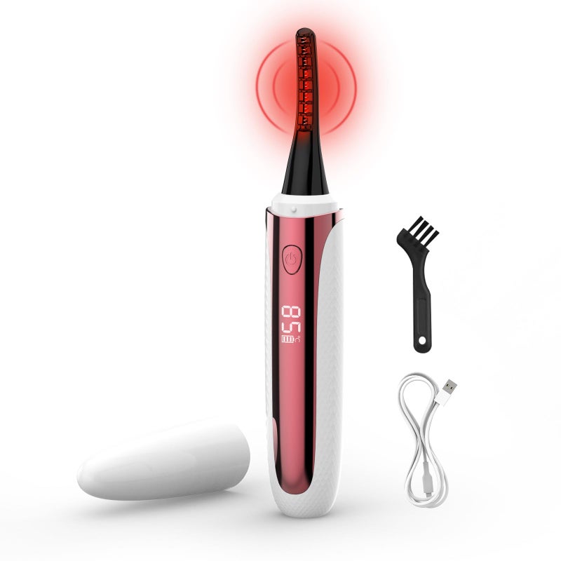 جهاز تجعيد الرموش الكهربائي المدفأ WandStyle قابل لإعادة الشحن وصديق للسفر 4 إعدادات حرارة شاشة LED تسخين سريع لجميع أنواع الرموش لتشكيل الرموش الطبيعية