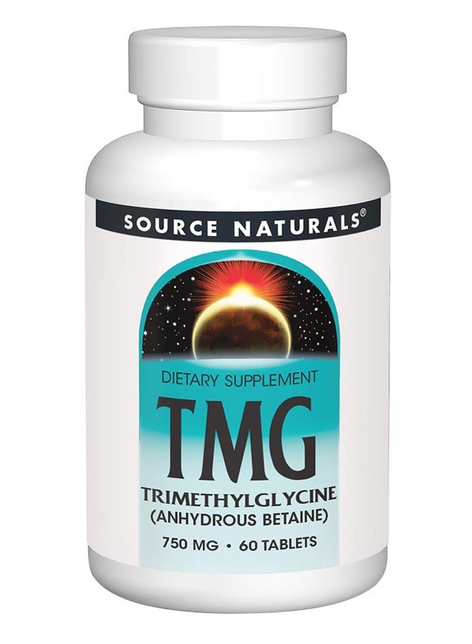 Source Naturals Trimethylglycine (TMG), 60 Tablets, Cardiovascular Support, 750mg 