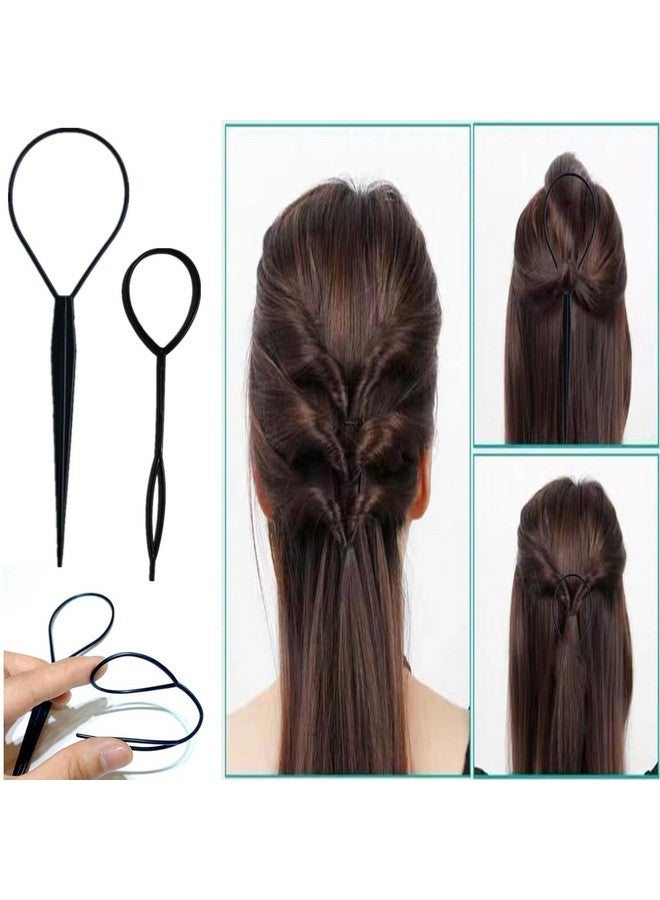 Street27® 5pcs Slick Back Hair Brush Set with 2pcs Topsy Hair Tail Tool | Bristle Teasing Hair Brushes | Edge Brush | Rat Tail Comb For Women Girls Hair Flyaways Styling Edge & Back Combing (Black) - Image 4