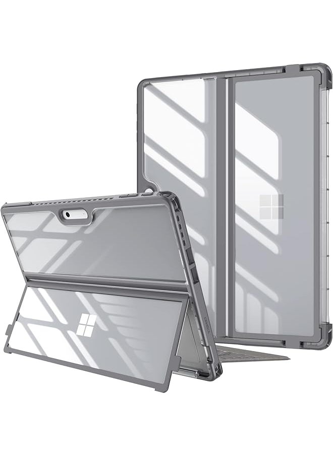 erorex - Hard Case For 13 Inch Microsoft Surface Pro 11 Pro 10 Pro 9 Shockproof Folio Rugged Cover With Clear Transparent Back Shell Compatible With Type Cover Keyboard Gray - Image 1