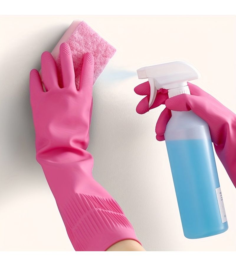 Size S Long Sleeved Aquarium Cleaning Gloves with Anti Slip Grip for Fish Tank Pond Kitchen Dishwashing Bathroom Car Wash - Image 4
