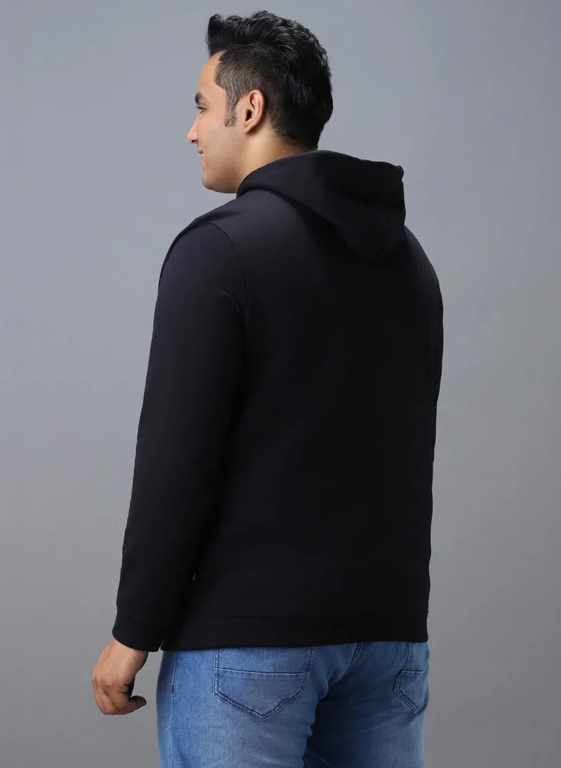 Urbano Fashion  Urbano Plus Men's Black Cotton Solid Hooded Neck Sweatshirt for Men | Best Price UAE