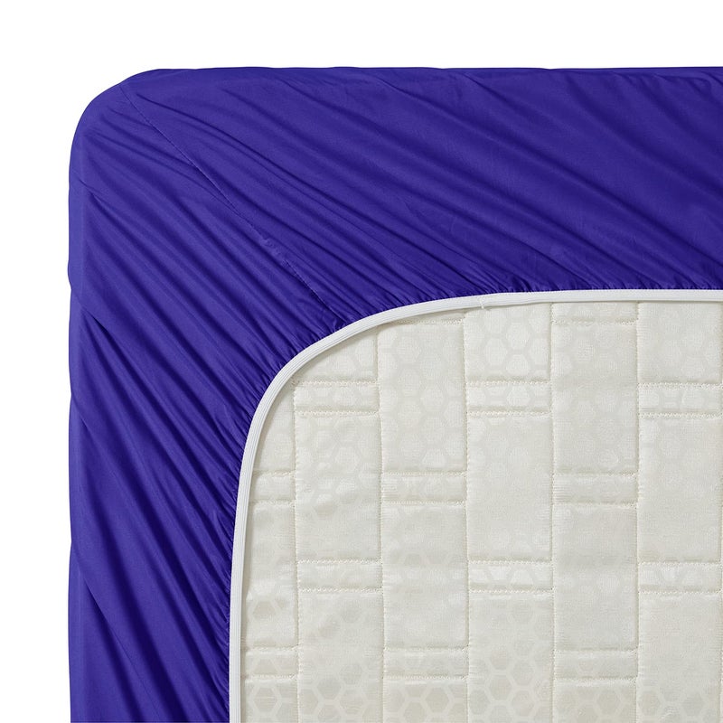 Clara Clark Fitted Sheet  Extra Deep Pocket Fits Deep Mattress  Luxury Soft Fitted Sheet Only  Full Royal Blue - Image 3