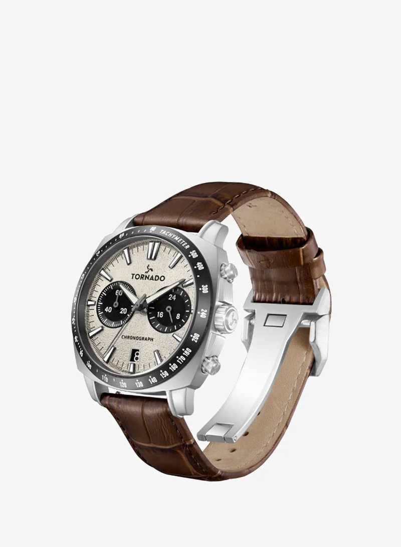 Tornado  Men's Leather Chronograph Watch T25104S-SLDI-D - 42mm for Men | Best Price UAE