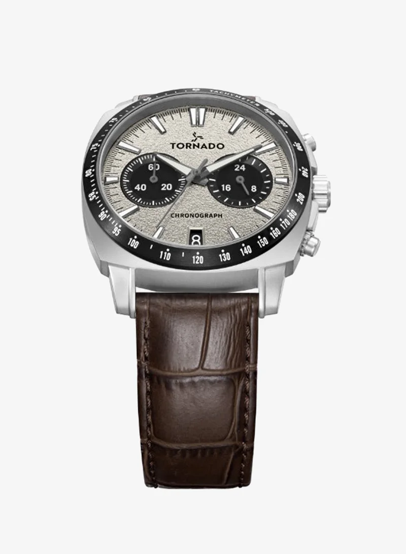 Tornado  Men's Leather Chronograph Watch T25104S-SLDI-D - 42mm for Men | Best Price UAE