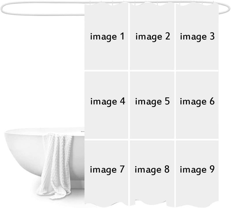 شكل منتظم ومتناسق ستارة دش مخصصة بتصميم صور - ستارة دش صور مخصصة - ستارة دش مخصصة للحمام - ديكور شخصي مقاوم للماء مع خطافات - قماش بوليستر - ستارة حمام (تجميع 9 صور بحجم 72x72 بوصة) - Image 2