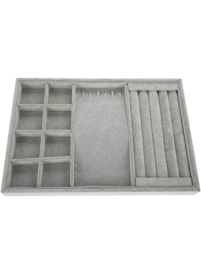 klarako Jewelry Organizer,Rings Display Tray, Velvet Multi-Slot Box, Pendant Necklace Bracelet Ring Jewelry Organizer Display Storage Box - 2 Colors (2#) - Image 1