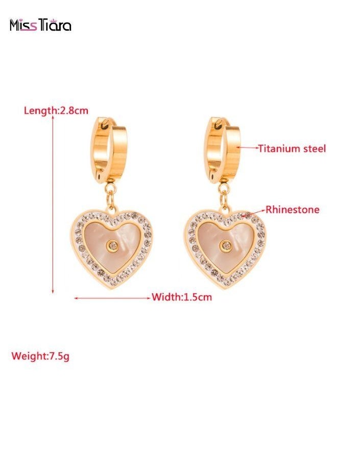 MissTiara - Heart-shaped 18K gold plated Stainless steel Earring for Women and Girls - Image 1