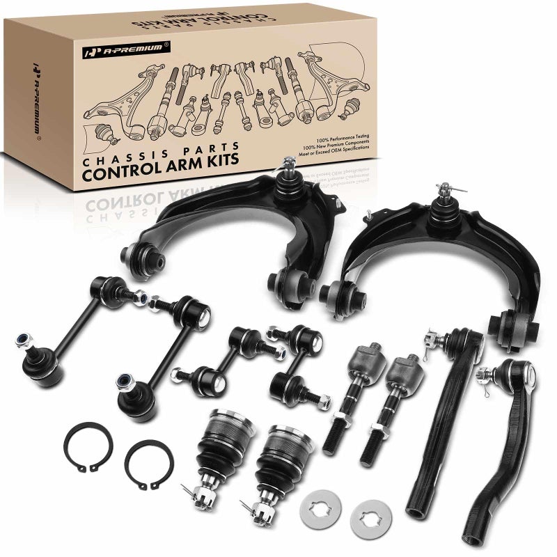 A-Premium APremium Set of 12 Front Upper Control Arm Lower Ball Joint Inner Outer Tie Rod End Front Rear Sway Bar Link Compatible with Honda Accord 2003 2004 2005 2006 2007