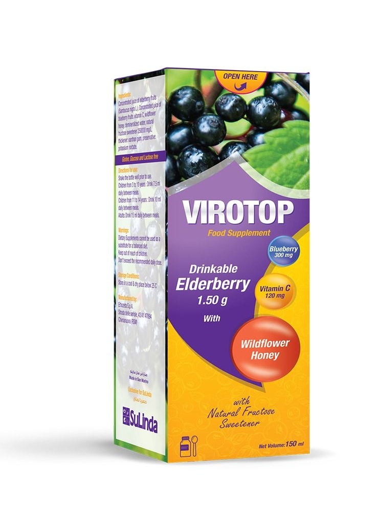 Sulinda Virotop Elderberry and blueberry extract drink with vitamin C 