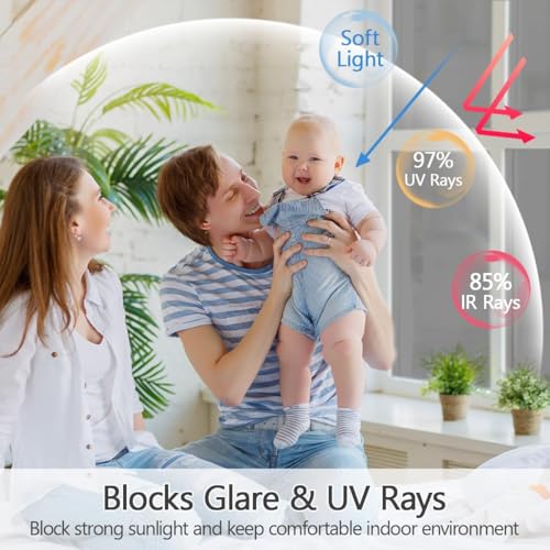 Niviy One Way Privacy Window Film Window Tint for Home See Out Not in Effect Anti UV Heat Control Glass Door Film for Home Office Silver 175 x 787 - Image 3