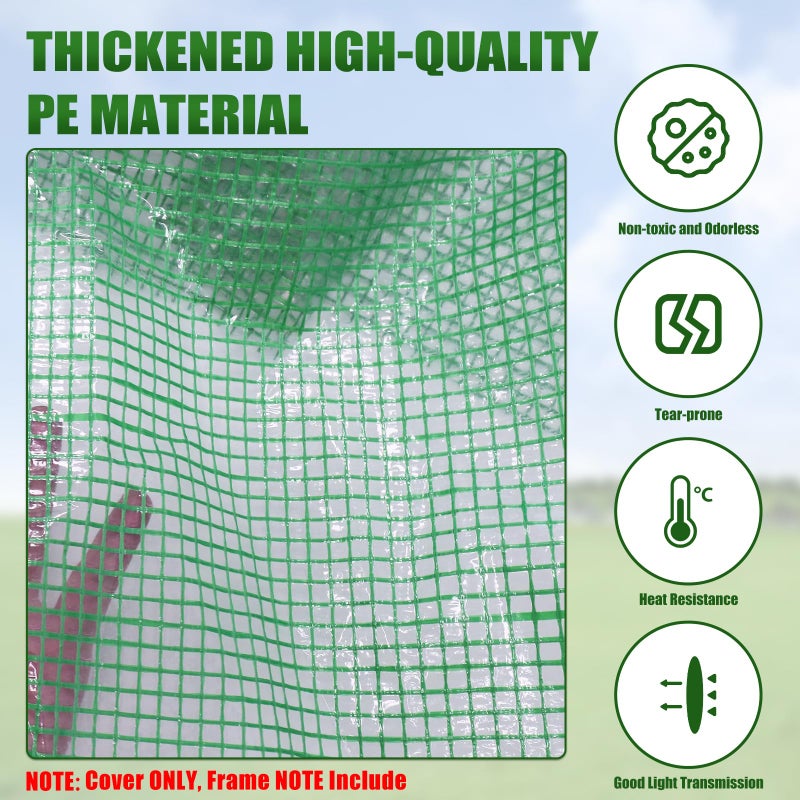 Zejoot Walk-in Greenhouse Replacement Cover with Roll-Up Zipper Door, 56Ã—56Ã—76 inch PE Greenhouse Cover Protect Outdoor Gardening Plants from Cold Frostï¼ŒWaterproof and UV Resistant(Frame Not Include) - Image 5