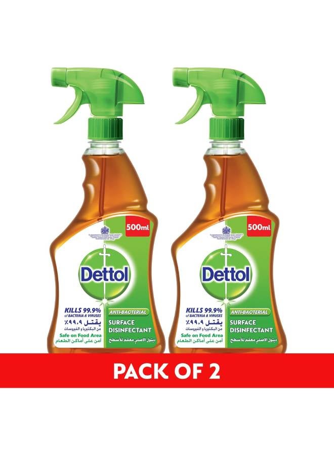 Dettol Pack Of 2 Anti Bacterial Surface Disinfectant Liquid Brown 500ml