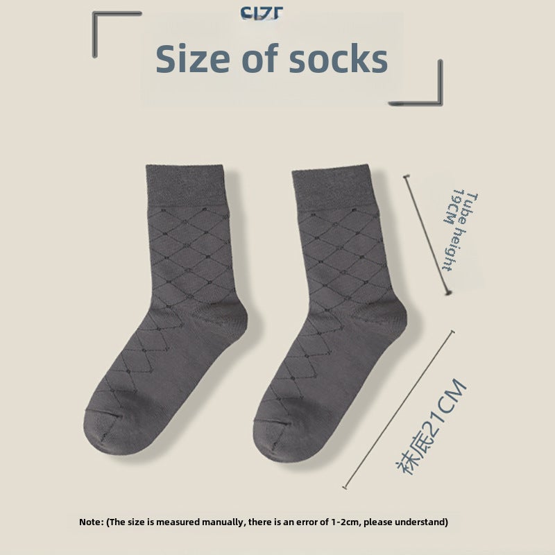 Mens Business Socks Mid-Calf 98% Combed Cotton Black stripes  - Image 5