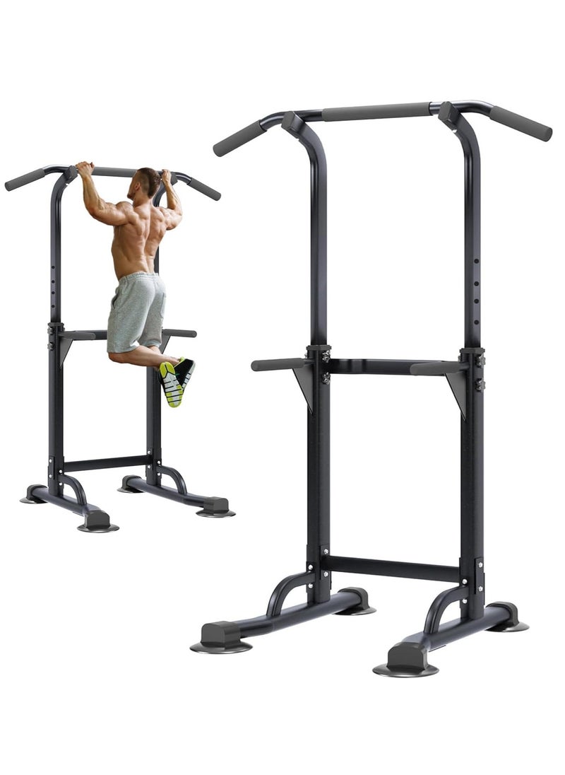KIIUMI - Power Tower Pull Up Bar and Dip Station, Adjustable Height  Dip Stand,Multifunctional Home Strength Training Fitness Exercise Equipment Simple Installation Home Fitness Equipment - Image 1