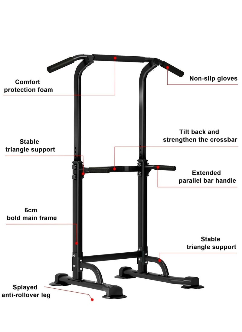 KIIUMI - Power Tower Pull Up Bar and Dip Station, Adjustable Height  Dip Stand,Multifunctional Home Strength Training Fitness Exercise Equipment Simple Installation Home Fitness Equipment - Image 1