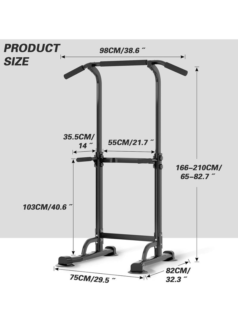 KIIUMI - Power Tower Pull Up Bar and Dip Station, Adjustable Height  Dip Stand,Multifunctional Home Strength Training Fitness Exercise Equipment Simple Installation Home Fitness Equipment - Image 1