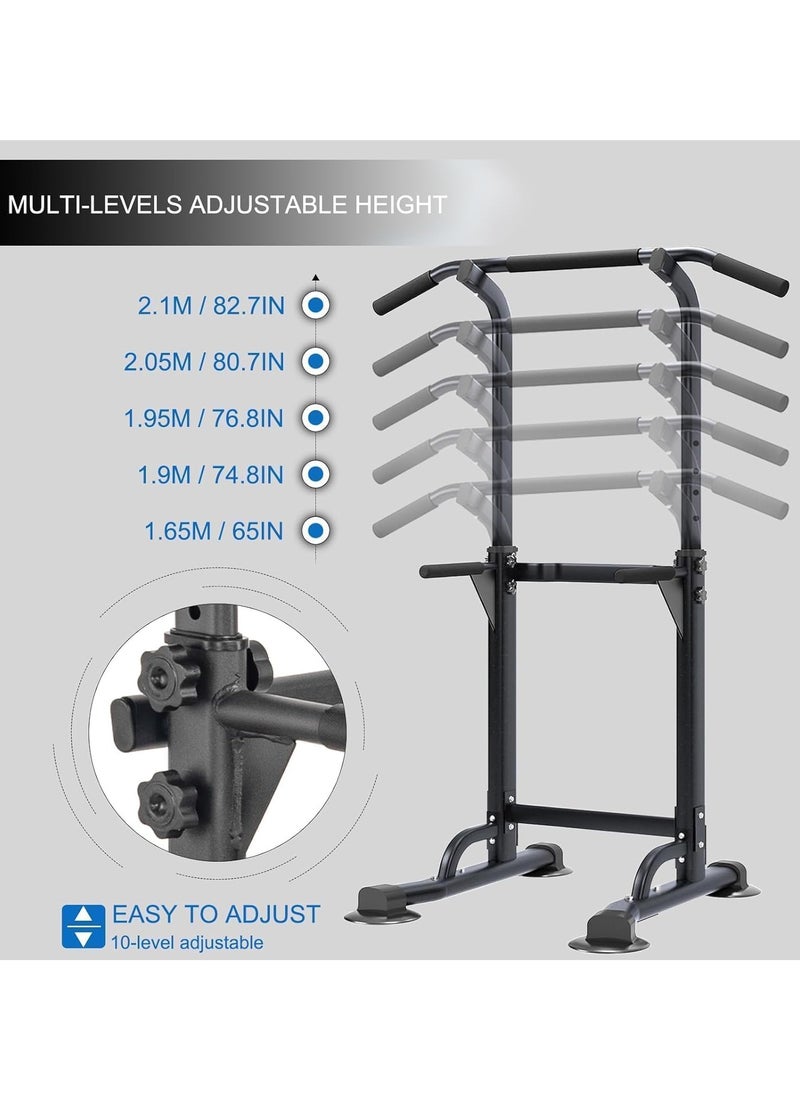 KIIUMI - Power Tower Pull Up Bar and Dip Station, Adjustable Height  Dip Stand,Multifunctional Home Strength Training Fitness Exercise Equipment Simple Installation Home Fitness Equipment - Image 1