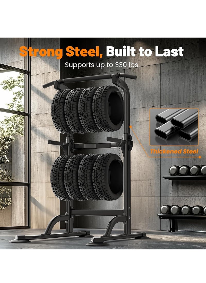 KIIUMI - Power Tower Pull Up Bar and Dip Station, Adjustable Height  Dip Stand,Multifunctional Home Strength Training Fitness Exercise Equipment Simple Installation Home Fitness Equipment - Image 1