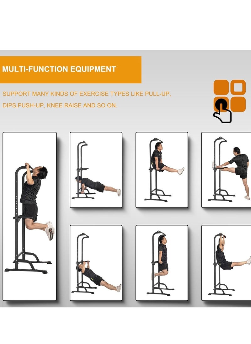 KIIUMI - Power Tower Pull Up Bar and Dip Station, Adjustable Height  Dip Stand,Multifunctional Home Strength Training Fitness Exercise Equipment Simple Installation Home Fitness Equipment - Image 1