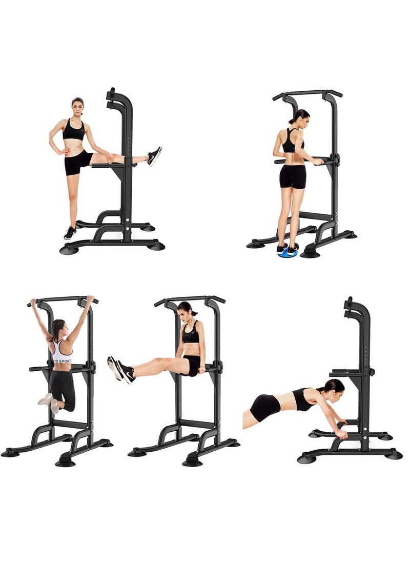 KIIUMI - Power Tower Pull Up Bar and Dip Station, Adjustable Height  Dip Stand,Multifunctional Home Strength Training Fitness Exercise Equipment Simple Installation Home Fitness Equipment - Image 1