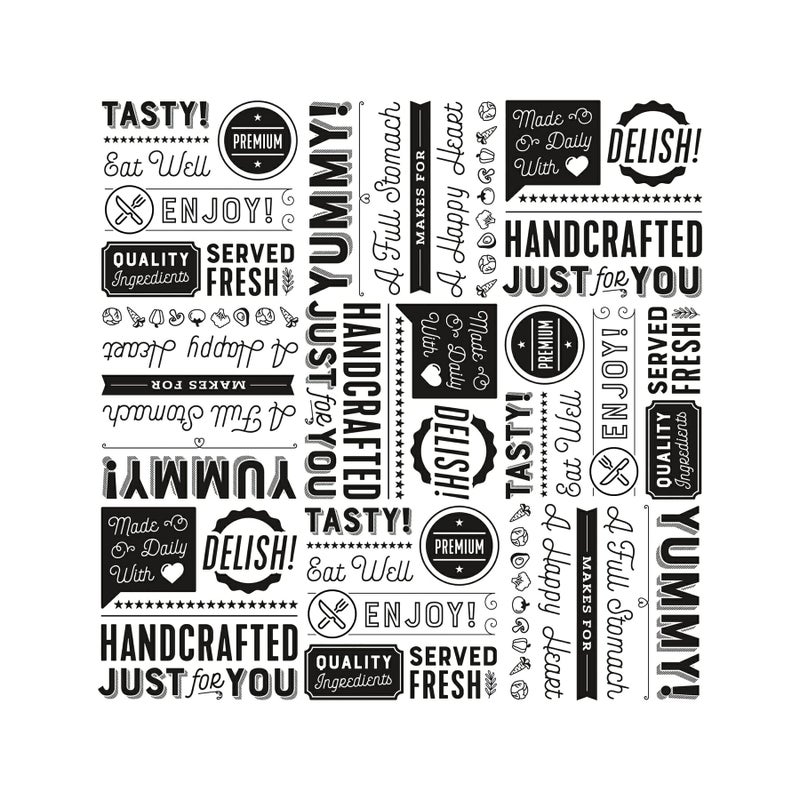 Get G.E.T. P-GT-1212-W 12" x 12" White Food Word Text Grease-Resistant Food-Safe Wrap Paper, Deli Wrap, Clipper Mill (1000 Pieces) - Image 1