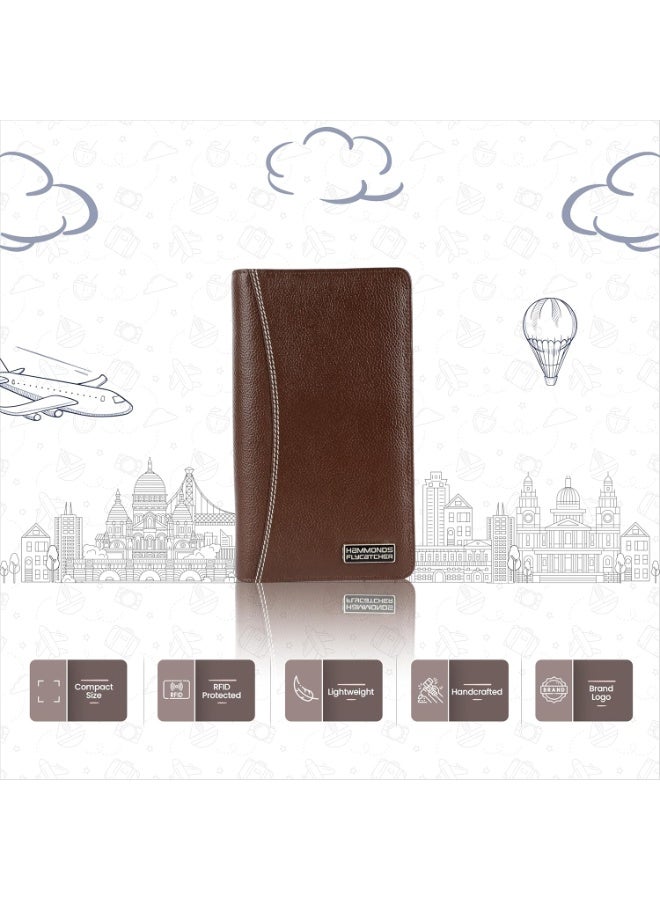  هاموندز فلاي كاتشر غطاء جواز سفر جلدي للرجال، غطاء جواز سفر للنساء، حامل جواز سفر بتقنية تحديد الهوية بموجات الراديو للرجال، ملحقات سفر للرجال، حقيبة جواز سفر للرجال، 7 فتحات لبطاقات الصراف الآلي، بروشوود، سفر - Image 2