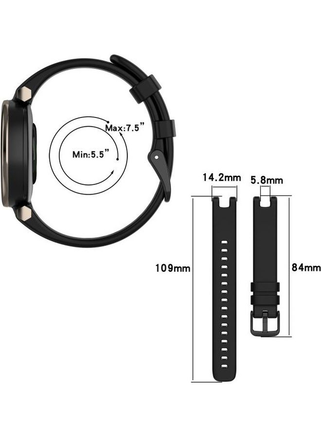 NIBEMINENT Silicone Replacement Strap Watchband with Dismantling Tools For Garmin Lily Black  - Image 5