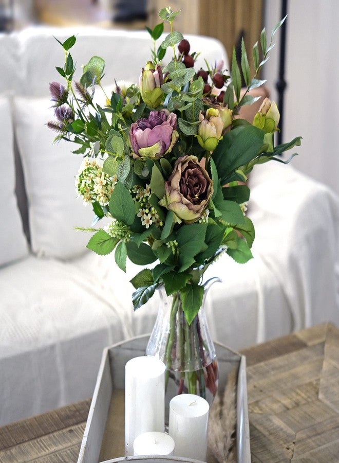 FiveSeasonStuff Vintage Walnut Brown Peonies - Realistic Artificial Silk Flowers with Dry-Look Petals, 6 Stems for Rustic Home & Wedding Floral Arrangements - Image 3