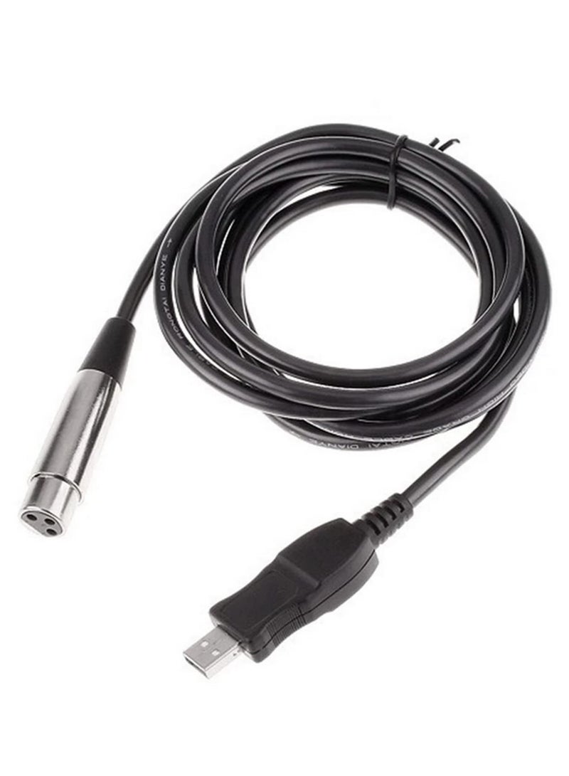 USB Male to 3 Pin XLR Female Microphone Cable Studio Audio Link Plug and Play No Driver Needed 16Bit 48kHz 44.1kHz Digital Sound Shielded Professional XLR-F for MIC - Image 2