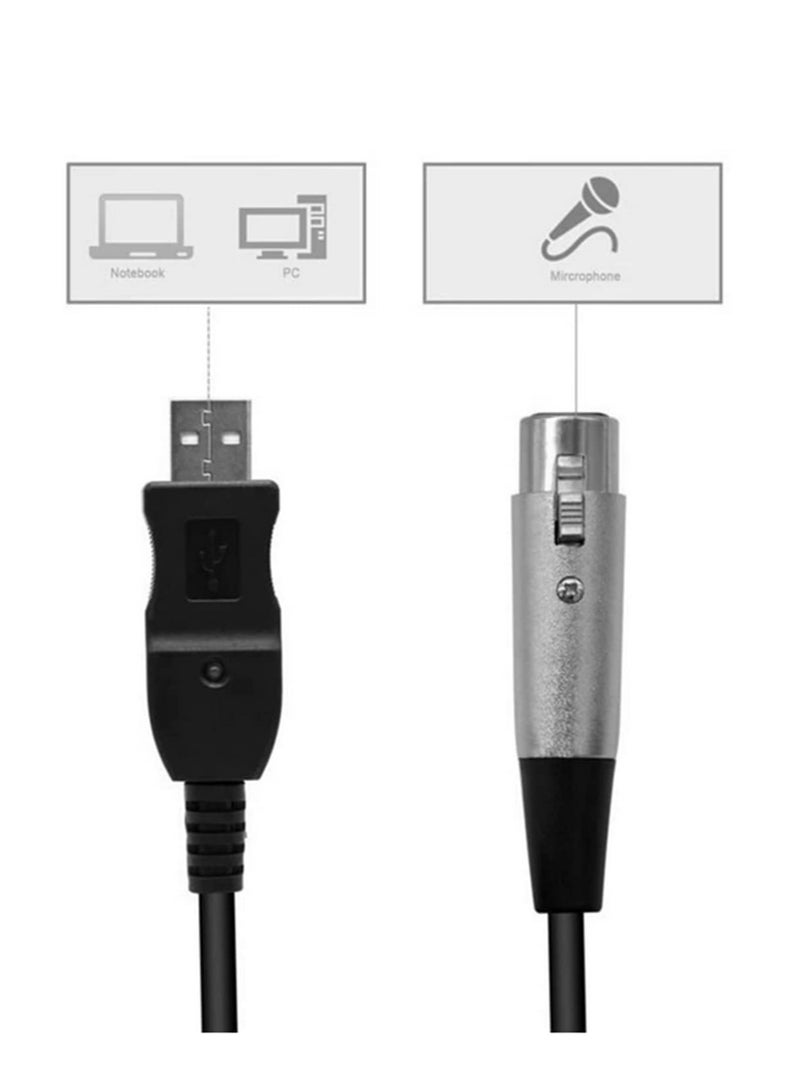 USB Male to 3 Pin XLR Female Microphone Cable Studio Audio Link Plug and Play No Driver Needed 16Bit 48kHz 44.1kHz Digital Sound Shielded Professional XLR-F for MIC - Image 5