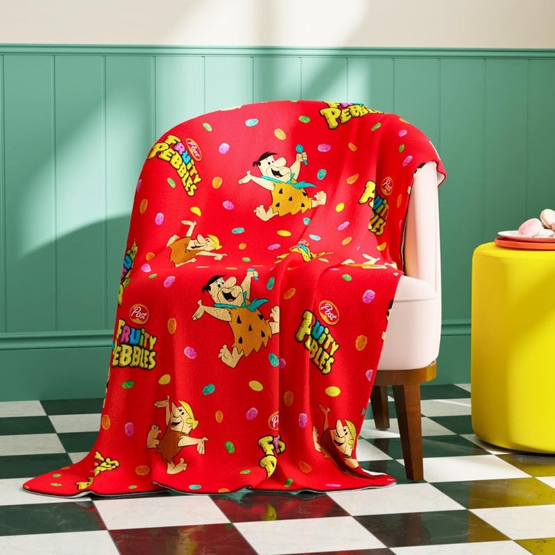 Franco Fruity Pebbles The Flintstones Throw Blanket  Super Soft Cozy Plush Bedding  46 x 60 Inches  (Officially Licensed Product) by Franco - Image 1