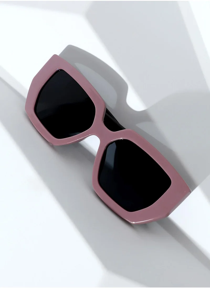 صوص هاوت The Chunky Block Geometric Sunglasses - Mauve Purple