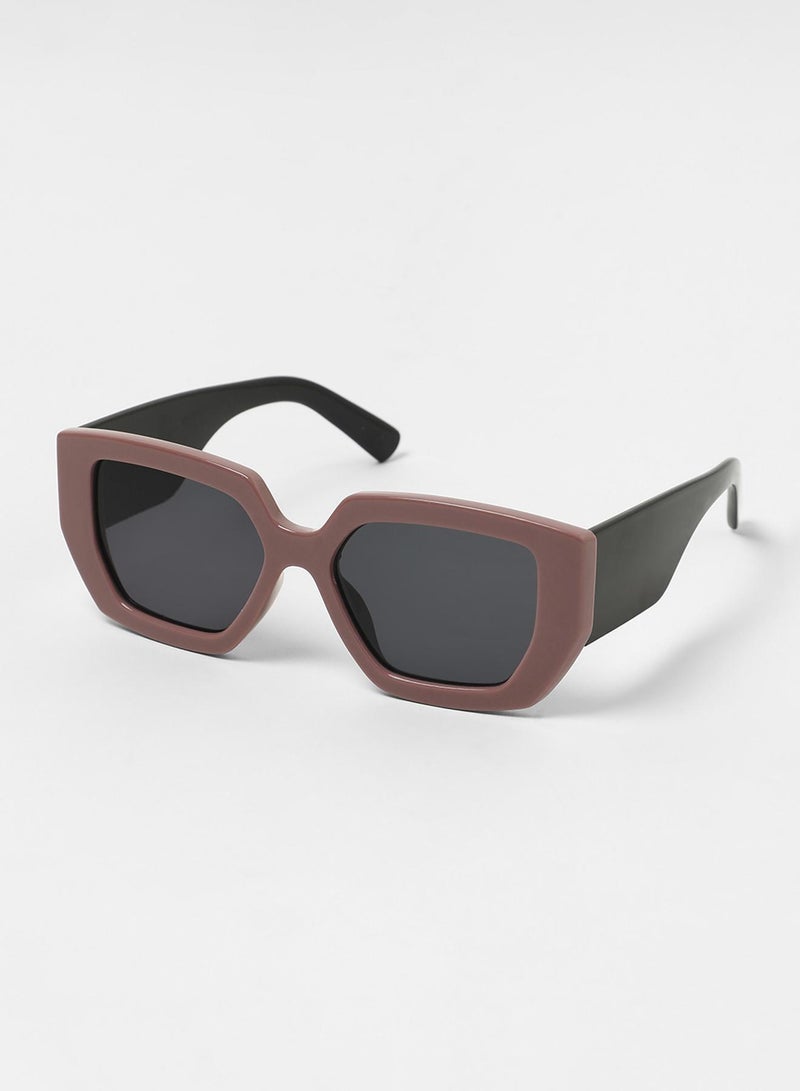 Haute Sauce The Chunky Block Geometric Sunglasses - Mauve Purple  - Image 5
