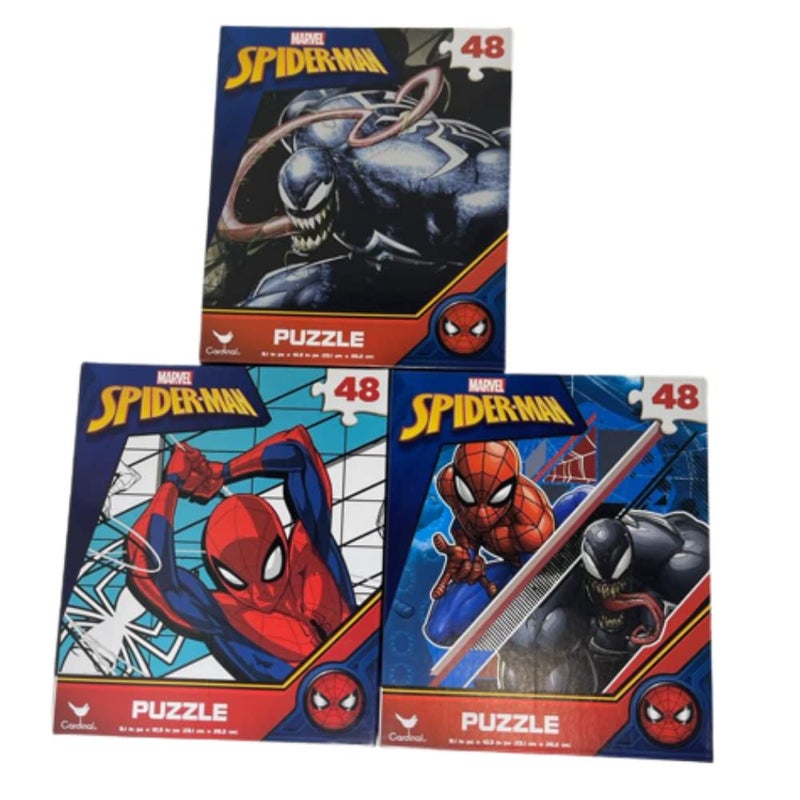 Cardinal 3 Pk Marvel SpiderMan 48 Piece Jigsaw Puzzle Assorted Designs - Image 2