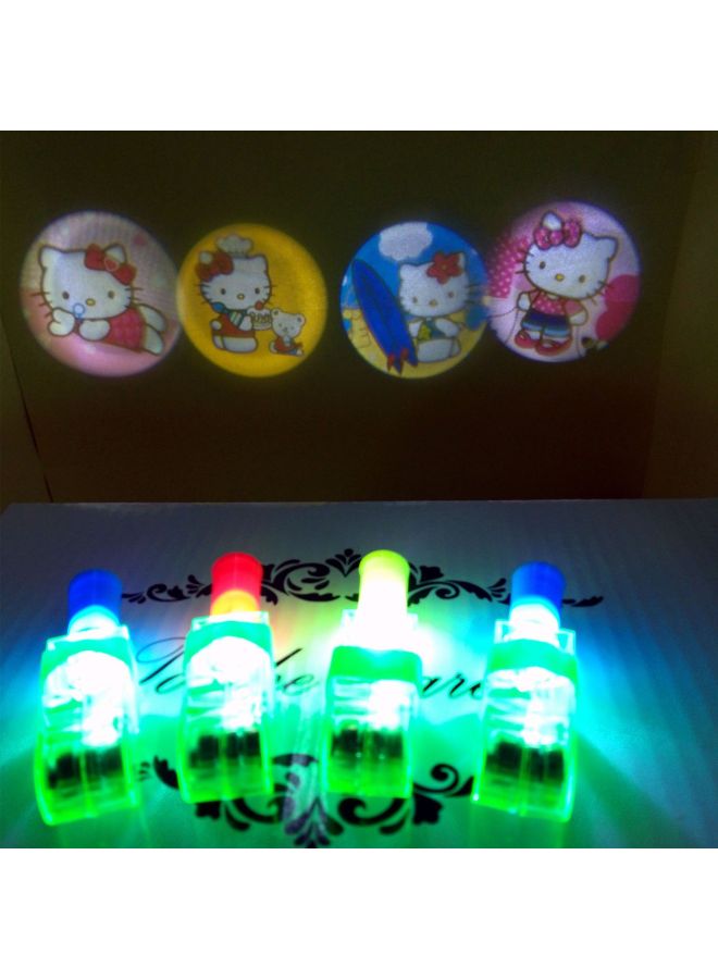 Cartoon Projection Finger Lamp Creative Strange Light-emitting Small Toy Lamp Ring Lamp Push-sweep Code Small Gift-Color:Mixed Color Delivery  - Image 3